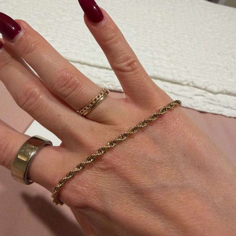 Abbott Lyon Gold Small Rope Chain Bracelet NIB - Picture 3 of 6